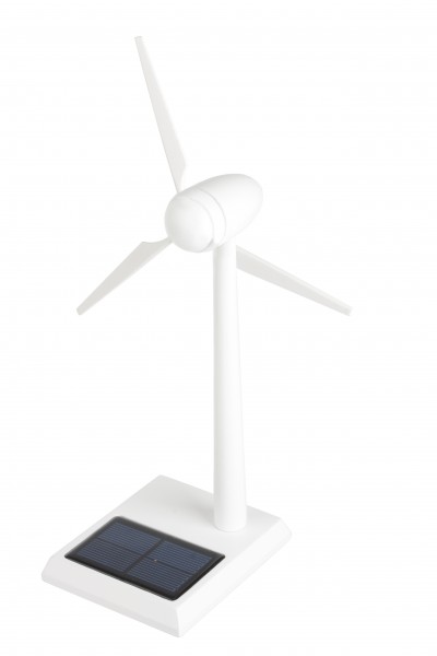 Solar Windgenerator Holz weiß, 30 cm